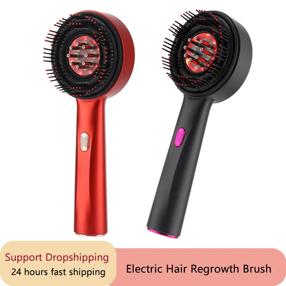 Electric Vibration Massage Comb Red Light Therapy Hair Growth Massage Scalp Brush Anti Hair Loss Liquid Oil Applicator Hair Care